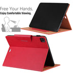 For iPad Pro 12.9 2022 / 2021 / 2020 / 2018 Solid Color Horizontal Flip Leather Tablet Case with Holder & Card Slot & Photo Frame & Wallet(Red)
