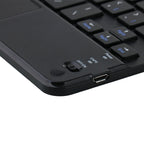HK006C Detachable Bluetooth Keyboard Leather Tablet Case with Touchpad & Holder for iPad mini 6(Black)