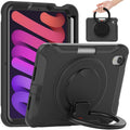 Heavy Duty TPU Hybrid PC Tablet Case with 360 Rotation Handle Grip Holder & Pen Slot, For iPad mini 6 / mini 2024