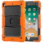 Shockproof Colorful Silicone + Black PC Tablet Protective Case with Holder & Shoulder Strap, For iPad 9.7 2018 / 2017