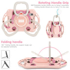 For iPad mini 6 Cute Cat King Kids Shockproof Silicone Tablet Case with Holder & Shoulder Strap & Handle(Pink)