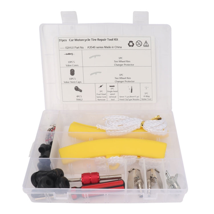 31 in 1 Car Tire Repair Tool Kit with Red Protective Cover, A3546 31 in 1