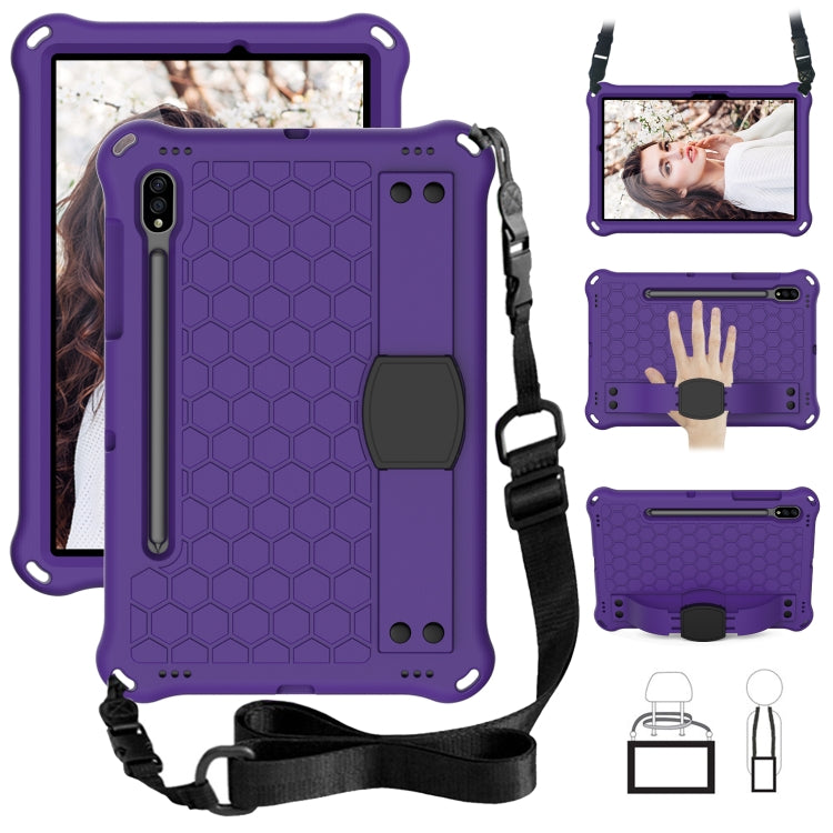 Honeycomb Design EVA + PC Tablet Case with Strap, For Samsung Galaxy Tab S8 / Tab S7