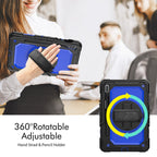 For Samsung Galaxy Tab S8 11 inch SM-X700 Silicone + PC Tablet Case with Shoulder Strap(Black+Dark Blue)