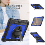 For Samsung Galaxy Tab S8 11 inch SM-X700 Silicone + PC Tablet Case with Shoulder Strap(Black+Dark Blue)