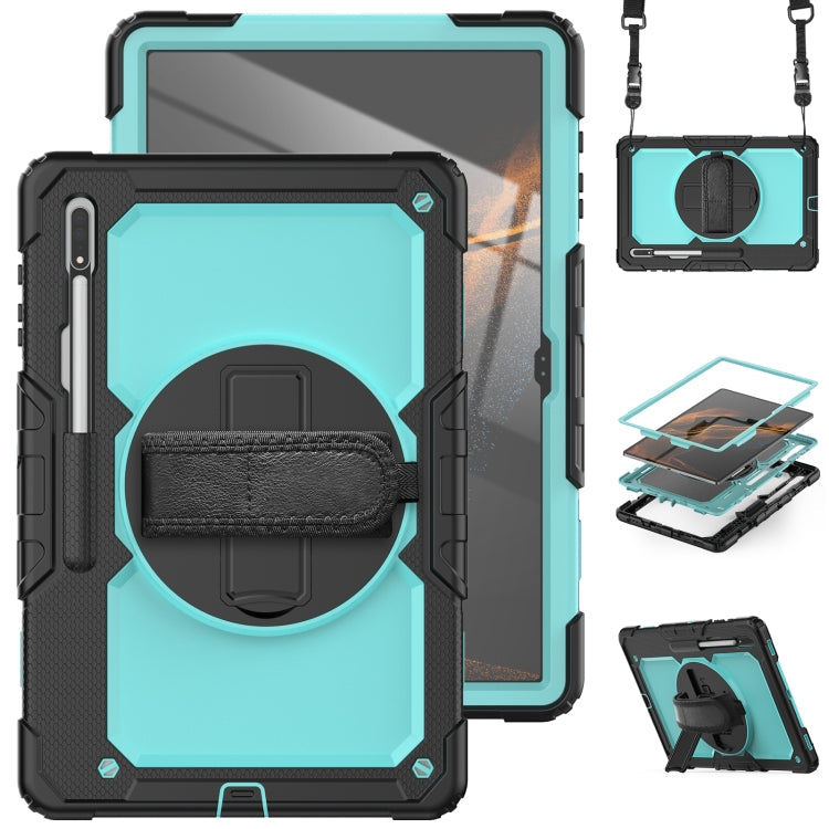 Silicone + PC Tablet Case with Shoulder Strap, For Samsung Galaxy Tab S10 Ultra / S9 Ultra / S8 Ultra