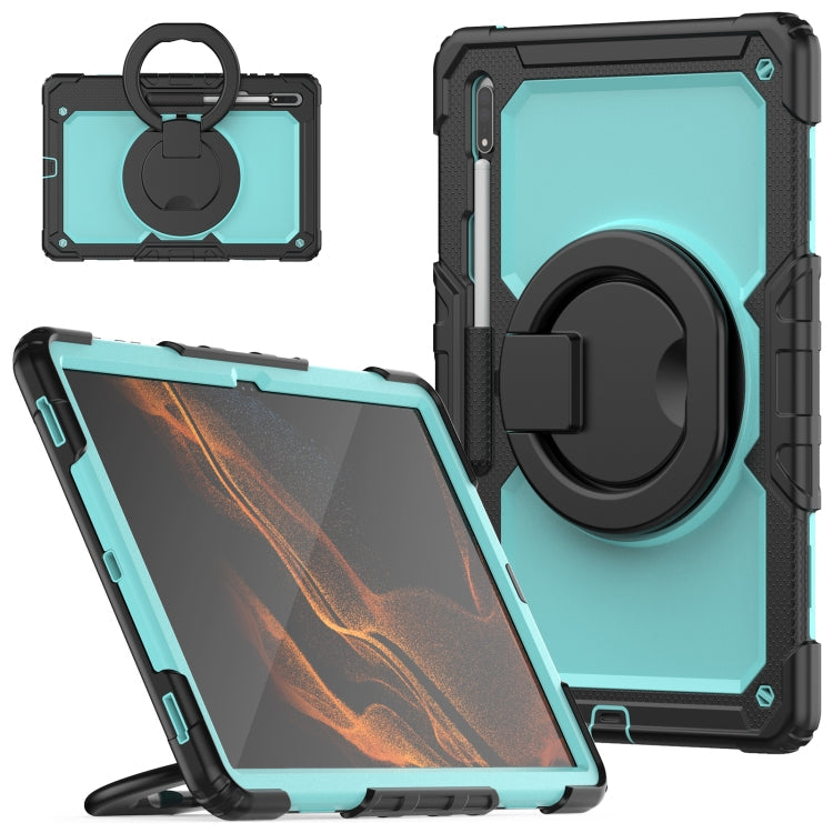 Shoulder Strap Silicone + PC Tablet Case, For Samsung Galaxy Tab S8 Ultra