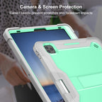 For iPad Pro 12.9 2022 / 2021 / 2020 / 2018 Silicone + PC Shockproof Tablet Case(Mint Green+Grey)