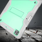 For iPad Pro 12.9 2022 / 2021 / 2020 / 2018 Silicone + PC Shockproof Tablet Case(Mint Green+Grey)