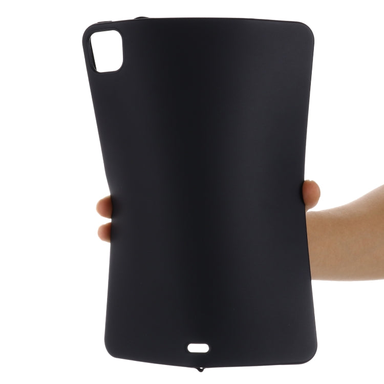 For iPad Pro 12.9 2022 / 2021 / 2020 / 2018 Pure Color Liquid Silicone Shockproof Tablet Case (Black)