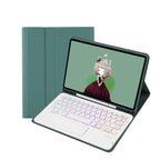 T07B-AS Skin Feel Pen Slot Touch Pad Bluetooth Keyboard Leather Tablet Case, For iPad 9.7 2018&2017 / Pro 9.7 / Air 2, For iPad 10.2 2021&2020&2019/Air 2019/Pro 10.5, For iPad Air 11 2025 / 2024 / Pro 11 2021&2020&2018                                  ...