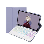 T07B-AS Skin Feel Pen Slot Touch Pad Bluetooth Keyboard Leather Tablet Case, For iPad 9.7 2018&2017 / Pro 9.7 / Air 2, For iPad 10.2 2021&2020&2019/Air 2019/Pro 10.5, For iPad Air 11 2025 / 2024 / Pro 11 2021&2020&2018                                  ...