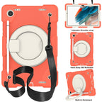 Silicone + PC Full Body Protection Tablet Case With Holder & Strap, For Samsung Galaxy Tab A8 10.5 2021, For iPad 10.2 2019/10.2 2020/10.2 2021