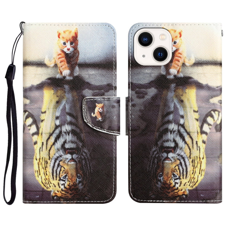 Colored Drawing Leather Phone Case, For iPhone 14 Plus
