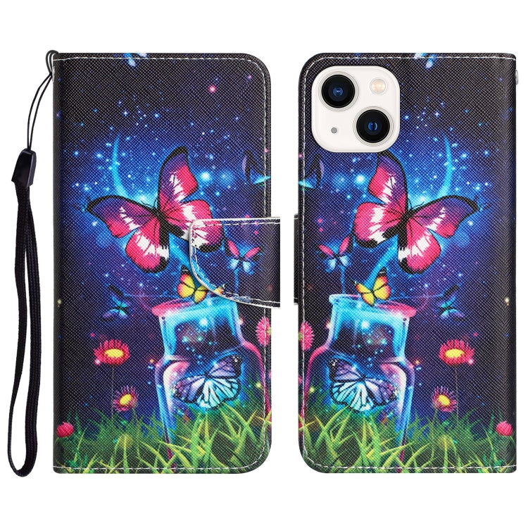 Colored Drawing Leather Phone Case, For iPhone 14 Plus