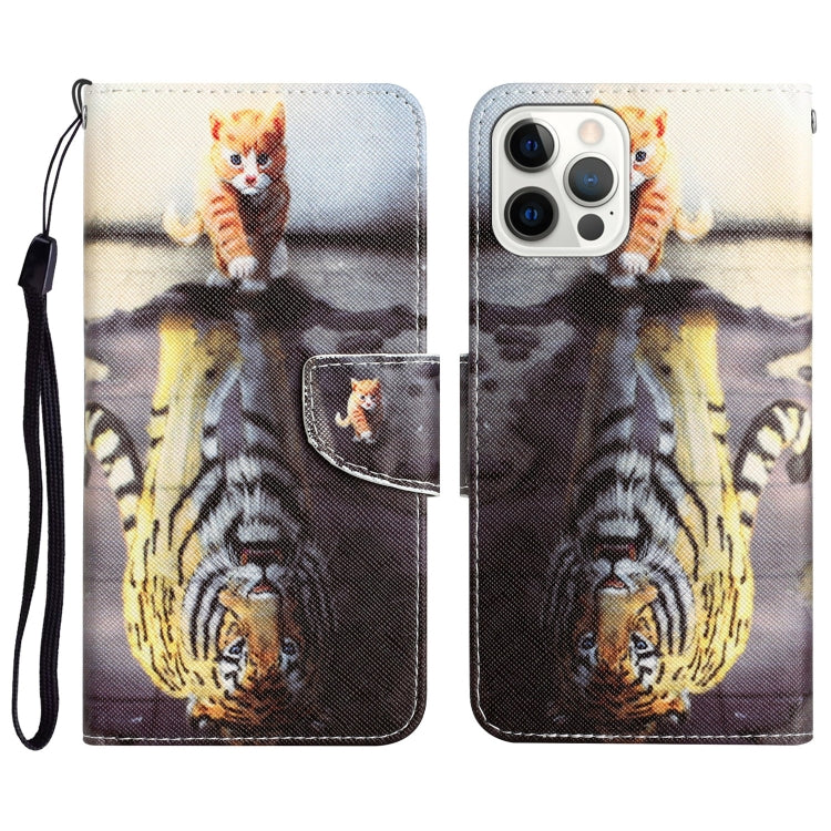 Colored Drawing Leather Phone Case, For iPhone 14 Pro