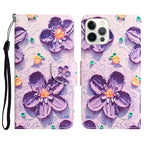 Colored Drawing Leather Phone Case, For iPhone 14 Pro