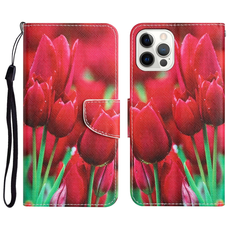 Colored Drawing Leather Phone Case, For iPhone 14 Pro Max