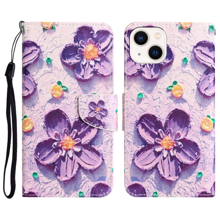 Colored Drawing Leather Phone Case, For iPhone 13