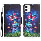 Colored Drawing Leather Phone Case, For iPhone 12 mini