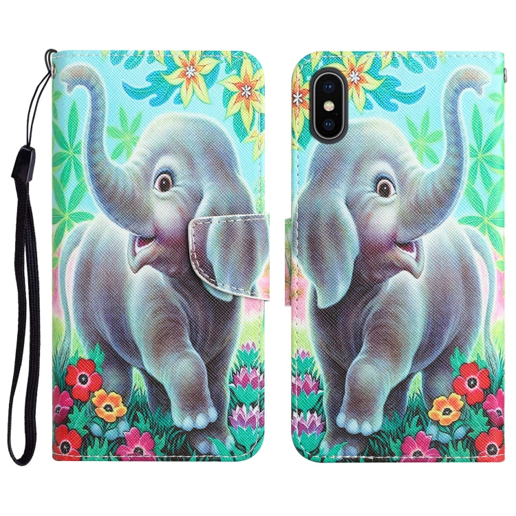 Colored Drawing Leather Phone Case, For iPhone X