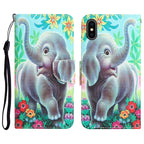 Colored Drawing Leather Phone Case, For iPhone X