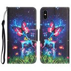 Colored Drawing Leather Phone Case, For iPhone X