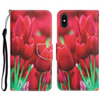 Colored Drawing Leather Phone Case, For iPhone X