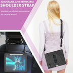 For iPad Pro 12.9 inch 2019 / 2021 / 2022 360 Rotation Stand EVA Hard PC Tablet Case with Strap(Black)