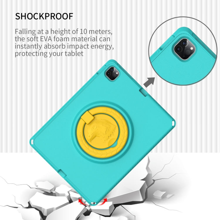 For iPad Pro 12.9 inch 2022/2021/2020/2018 EVA + PC Shockproof Tablet Case without Waterproof Frame(Glacier Green)