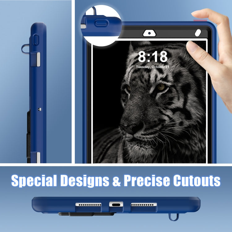 For iPad 10.2 2021 / 2020 / 2019 Silicone + PC Shockproof Protective Tablet Case(Navy Blue+Black)