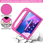 For Lenovo Tab M10 Plus 10.6 3rd Gen 2022 Handle EVA Shockproof Tablet Case with Holder(Rose Red)