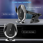 Yesido C78 Car Automatic Clamping 15W Qi Wireless Charger Phone Holder(Black)