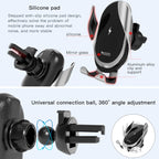 Yesido C78 Car Automatic Clamping 15W Qi Wireless Charger Phone Holder(Black)
