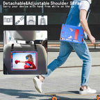 For iPad 10th Gen 10.9 2022 Spider Texture Silicone Hybrid PC Tablet Case with Shoulder Strap(Blue + Red)