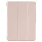 For iPad 9.7 2018 & 2017 / Air / Air2 GEBEI 3-folding Holder Shockproof Flip Leather Tablet Case(Pink)