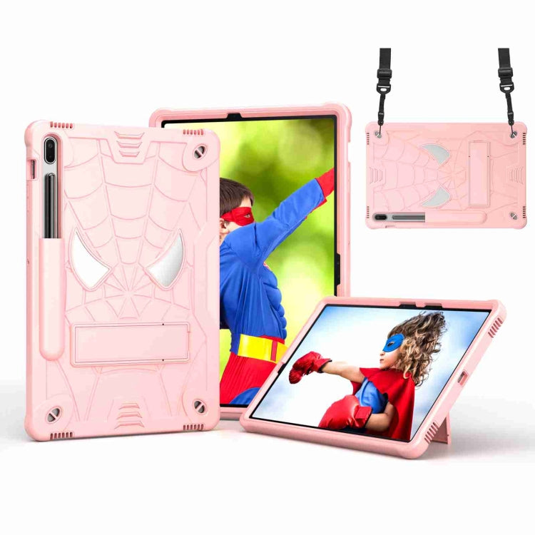 Spider Texture Silicone Hybrid PC Tablet Case with Shoulder Strap, For Samsung Galaxy Tab S7 FE / S7+ / S8+, For Samsung Galaxy Tab S7 / S8