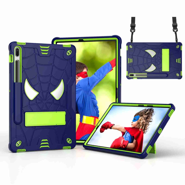 Spider Texture Silicone Hybrid PC Tablet Case with Shoulder Strap, For Samsung Galaxy Tab S7 FE / S7+ / S8+, For Samsung Galaxy Tab S7 / S8