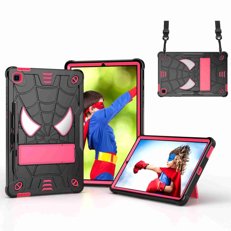 Spider Texture Silicone Hybrid PC Tablet Case with Shoulder Strap, For Samsung Galaxy Tab A8 10.5 2021, For Samsung Galaxy Tab S6 Lite P610