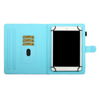 For 8 inch Universal Tablet PC Flower Pattern Horizontal Flip Leather Case with Card Slots & Holder(Blue Flower On White)