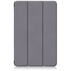 For Samsung Galaxy Tab S9+ Custer Pure Color 3-Fold Holder Smart Leather Tablet Case(Grey)