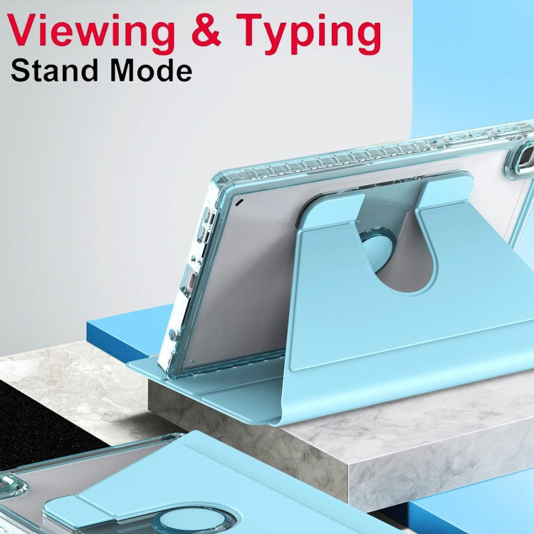 For Samsung Galaxy Tab A7 Lite T220 Clear 360 Rotation Stand Smart Leather Tablet Case(Baby Blue)