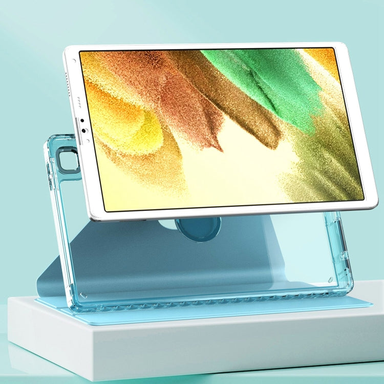 For Samsung Galaxy Tab A7 Lite T220 Clear 360 Rotation Stand Smart Leather Tablet Case(White)