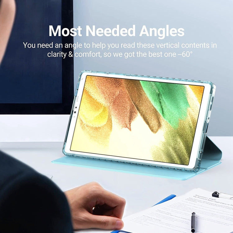 For Samsung Galaxy Tab A7 Lite T220 Clear 360 Rotation Stand Smart Leather Tablet Case(White)