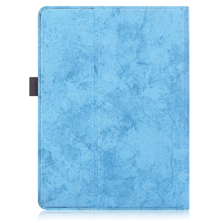 For 9-11 inch Marble Cloth Texture Horizontal Flip Universal Tablet PC Leather Case with Pen Slot & Holder(Sky Blue)