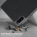 For Honor Pad X9 / X8 Pro 11.5 Custer Pure Color 3-Fold Holder Leather Tablet Case(Black)