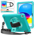 Heavy Duty Hybrid Tablet Case with Hand Grip & Strap, For iPad Air 2022 10.9 / Pro 11 2022, For iPad 10th Gen 10.9 2022, For iPad 10.2 2021 / 2020 / 2019, For iPad mini 6 / mini 2024