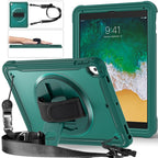 Heavy Duty Hybrid Tablet Case with Hand Grip & Strap, For iPad Air / Air 2 / 9.7 2018 / 2017