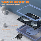Heavy Duty Hybrid Tablet Case with Hand Grip & Strap, For iPad Air 2022 10.9 / Pro 11 2022, For iPad 10th Gen 10.9 2022, For iPad 10.2 2021 / 2020 / 2019, For iPad mini 6 / mini 2024