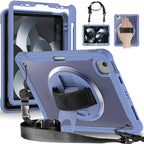 Heavy Duty Hybrid Tablet Case with Hand Grip & Strap, For iPad Air 2022 10.9 / Pro 11 2022, For iPad 10th Gen 10.9 2022, For iPad 10.2 2021 / 2020 / 2019, For iPad mini 6 / mini 2024